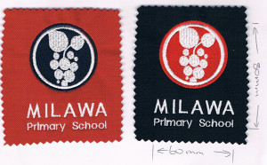 Milawa Primary School embroidery samples.
